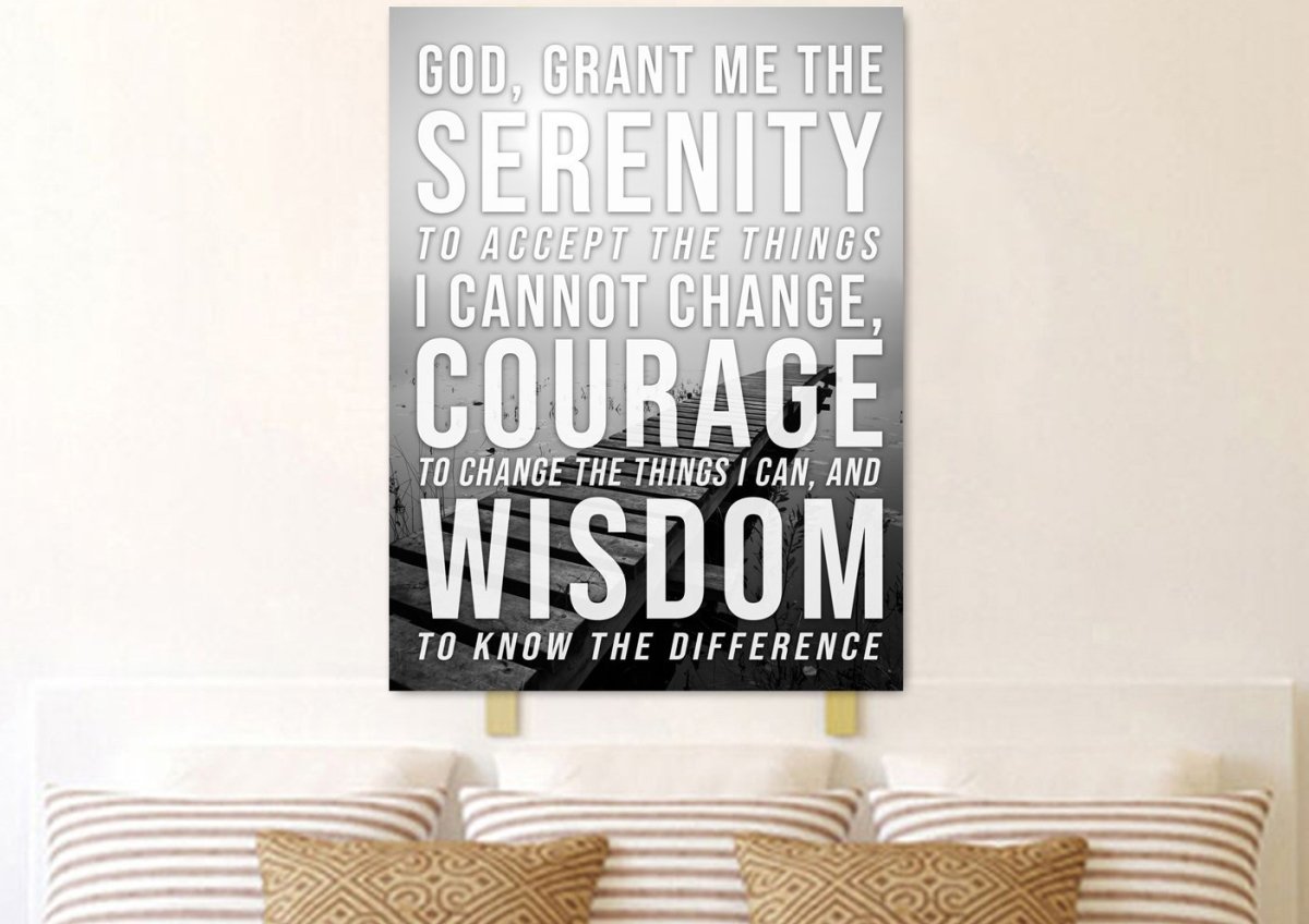 Serenity Prayer #10 'God Grant Me Serenity' Framed Canvas Wall Art