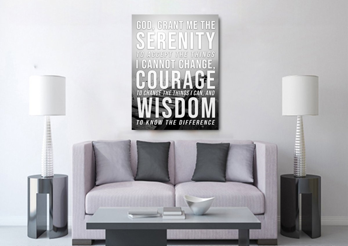 Serenity Prayer #10 'God Grant Me Serenity' Framed Canvas Wall Art