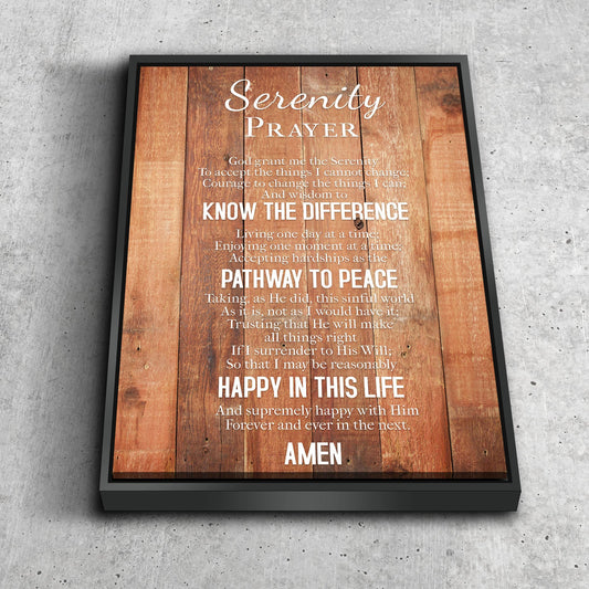 Serenity Prayer #2 'God Grant Me Serenity' Framed Canvas Wall Art