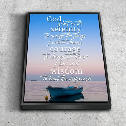 Serenity Prayer #4 'God Grant Me Serenity' Framed Canvas Wall Art