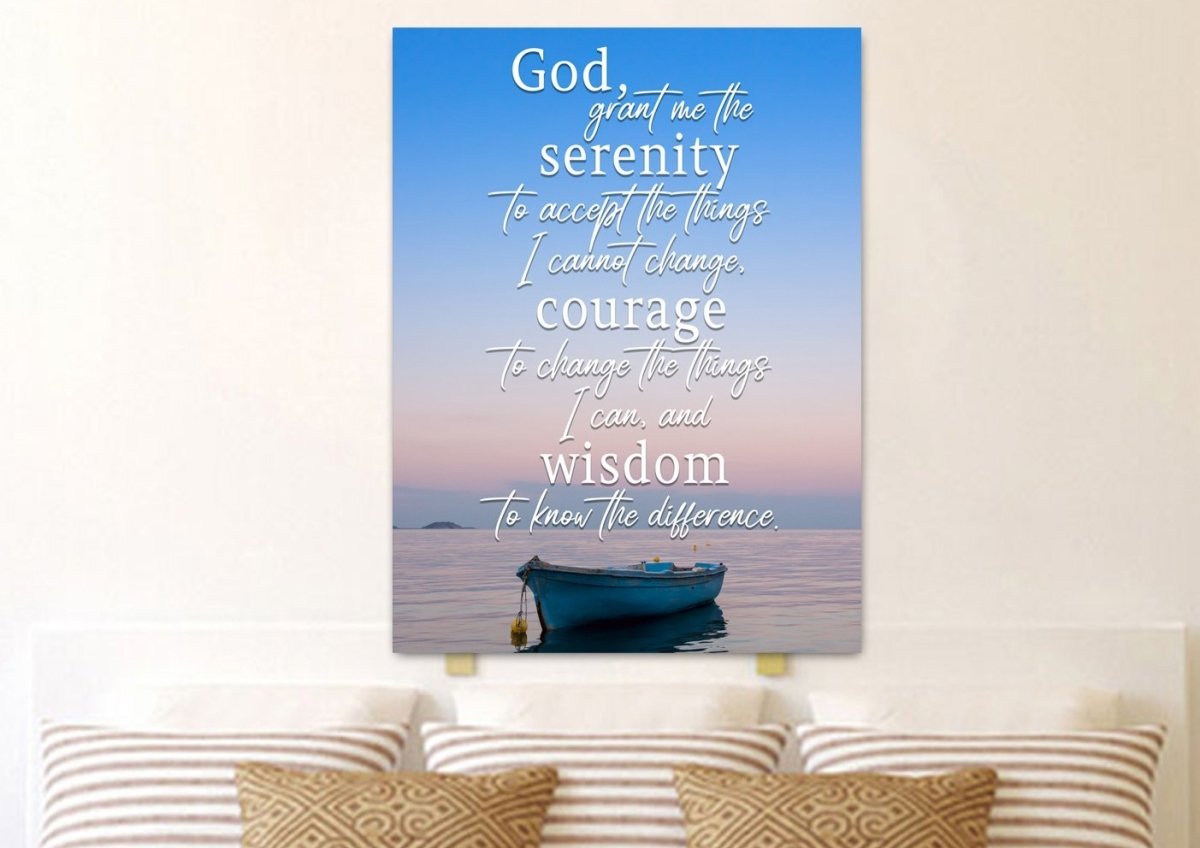 Serenity Prayer #4 'God Grant Me Serenity' Framed Canvas Wall Art