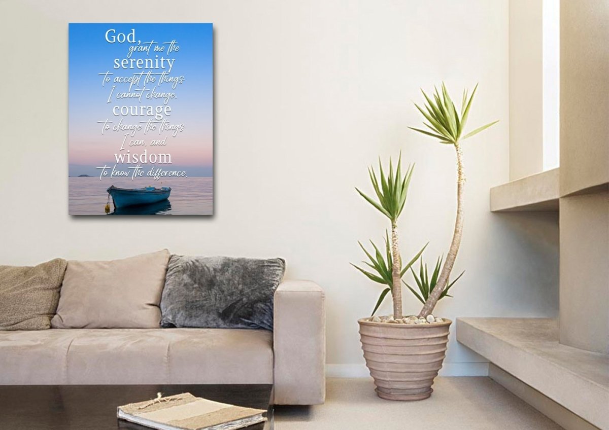 Serenity Prayer #4 'God Grant Me Serenity' Framed Canvas Wall Art