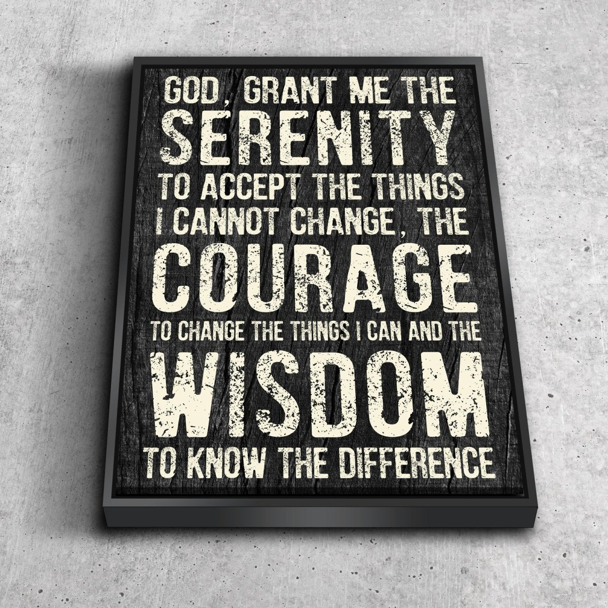 Serenity Prayer #5 'God Grant Me Serenity' Framed Canvas Wall Art