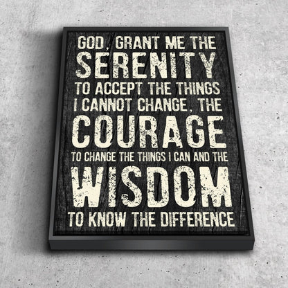 Serenity Prayer #5 'God Grant Me Serenity' Framed Canvas Wall Art