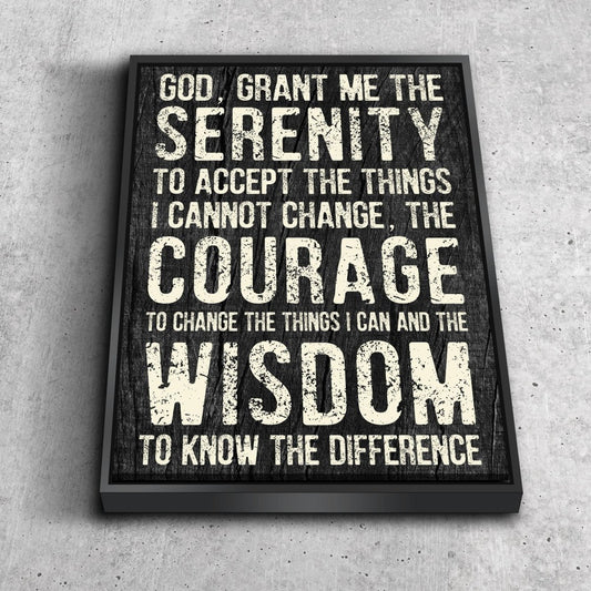 Serenity Prayer #5 'God Grant Me Serenity' Framed Canvas Wall Art