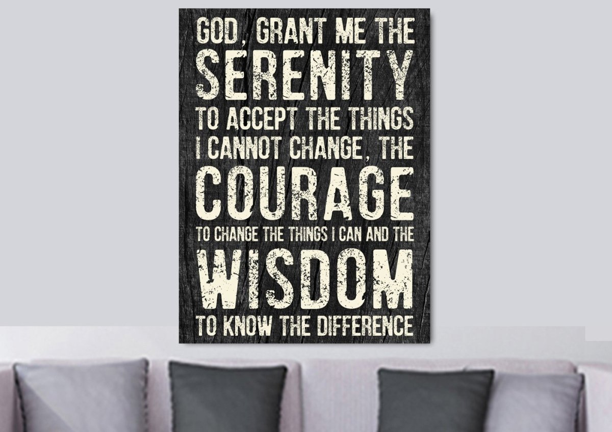 Serenity Prayer #5 'God Grant Me Serenity' Framed Canvas Wall Art