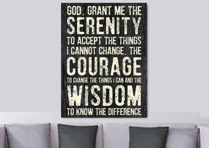 Serenity Prayer #5 'God Grant Me Serenity' Framed Canvas Wall Art