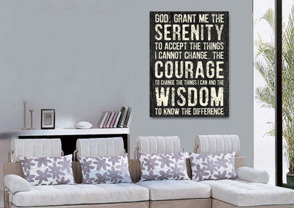 Serenity Prayer #5 'God Grant Me Serenity' Framed Canvas Wall Art