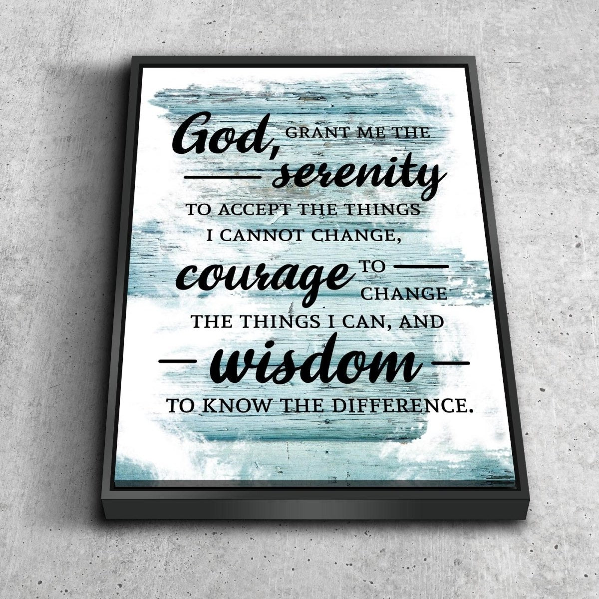 Serenity Prayer #6 'God Grant Me Serenity' Framed Canvas Wall Art