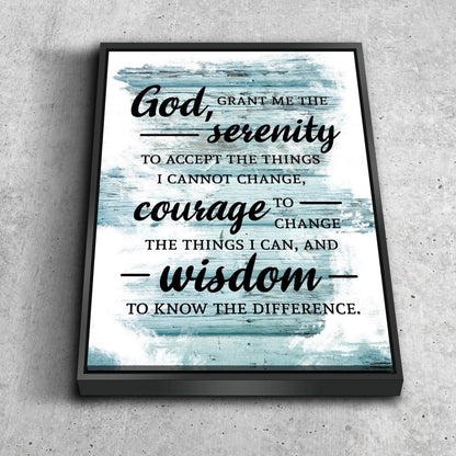 Serenity Prayer #6 'God Grant Me Serenity' Framed Canvas Wall Art