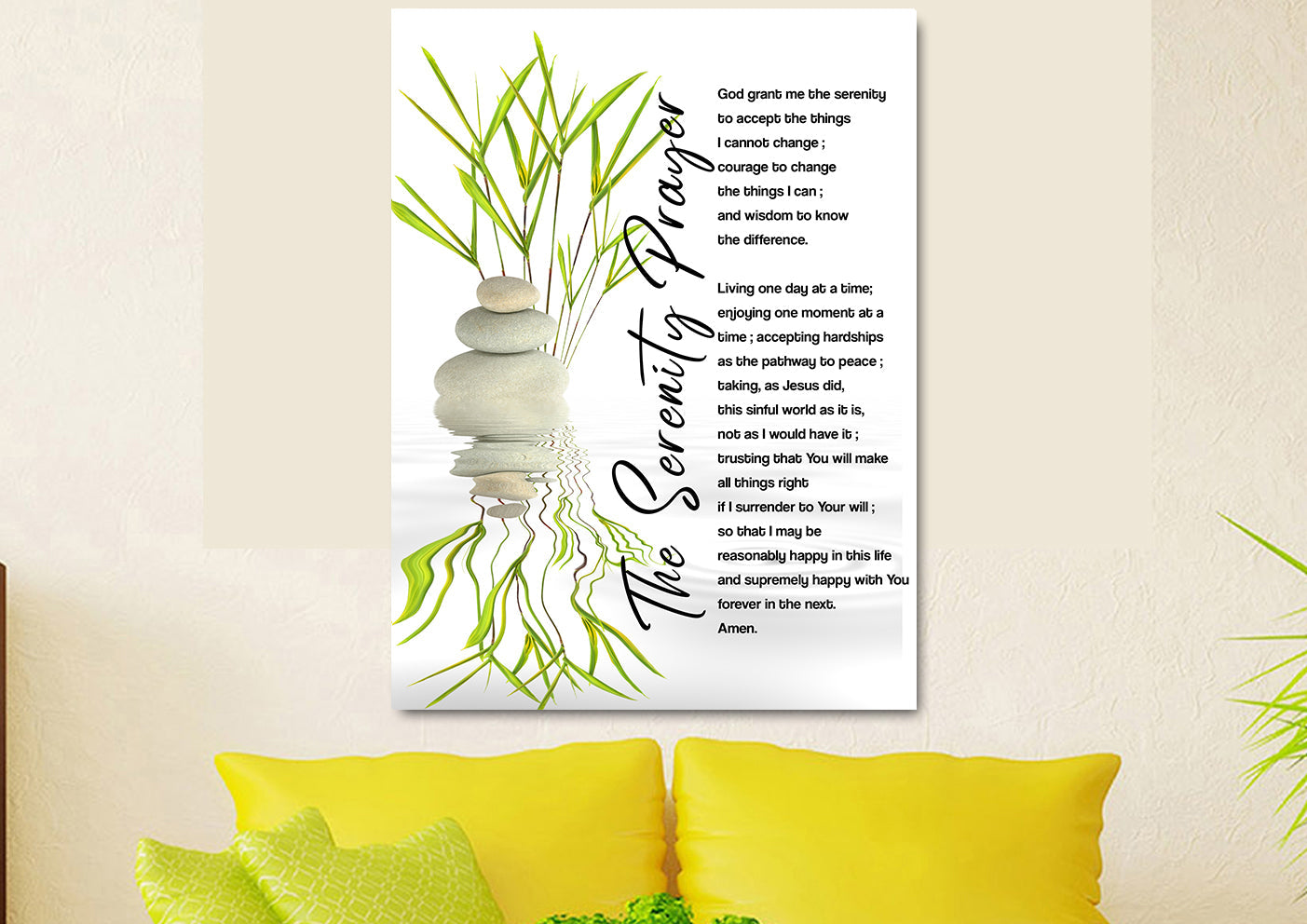 Serenity Prayer #7 'God Grant Me Serenity' Framed Canvas Wall Art