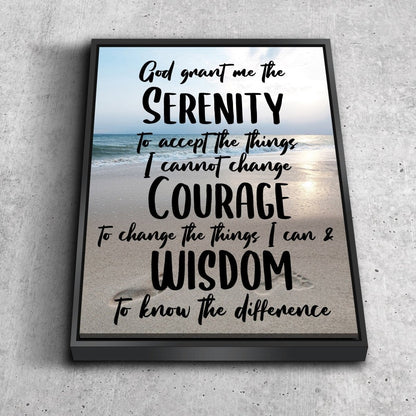 Serenity Prayer #8 'God Grant Me Serenity' Framed Canvas Wall Art