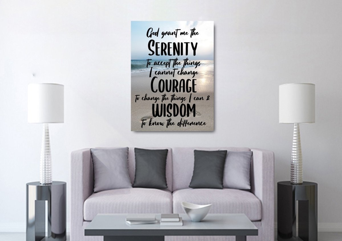 Serenity Prayer #8 'God Grant Me Serenity' Framed Canvas Wall Art
