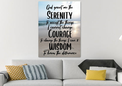 Serenity Prayer #8 'God Grant Me Serenity' Framed Canvas Wall Art