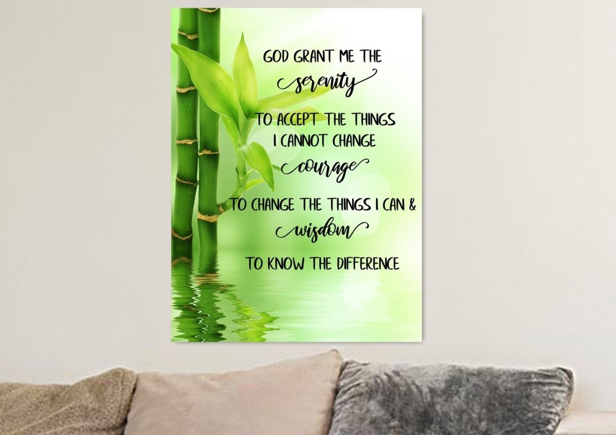 Serenity Prayer #9 'God Grant Me Serenity' Framed Canvas Wall Art