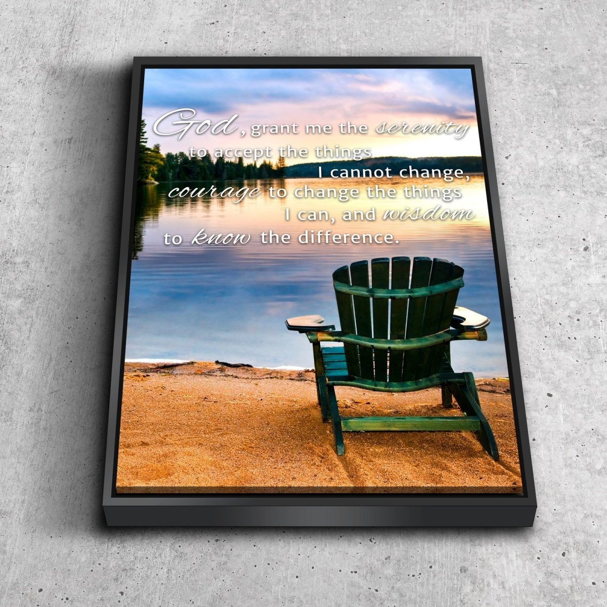 Serenity Prayer 'God Grant Me Serenity' Framed Canvas Wall Art