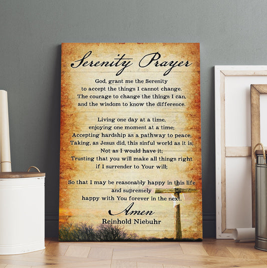 Serenity Prayer God Grant Me The Serenity To Accept The Things I Cannot Change Canvas Wall Art