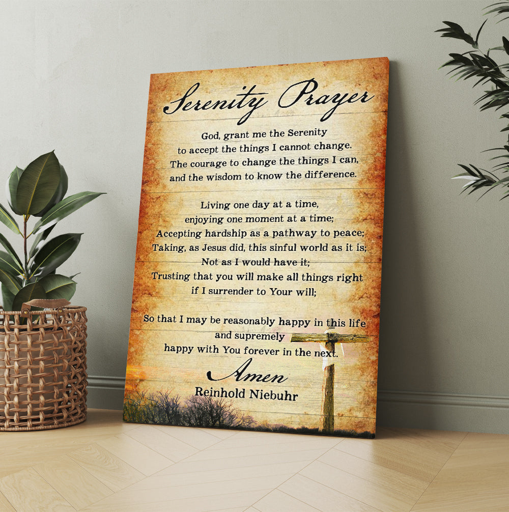 Serenity Prayer God Grant Me The Serenity To Accept The Things I Cannot Change Canvas Wall Art