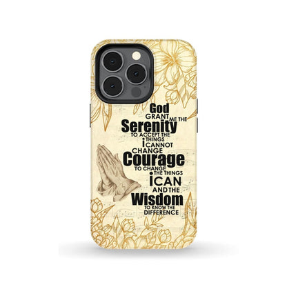 Serenity Prayer Phone Case  Christian Phone Cases - Inspirational Bible Scripture iPhone Cases