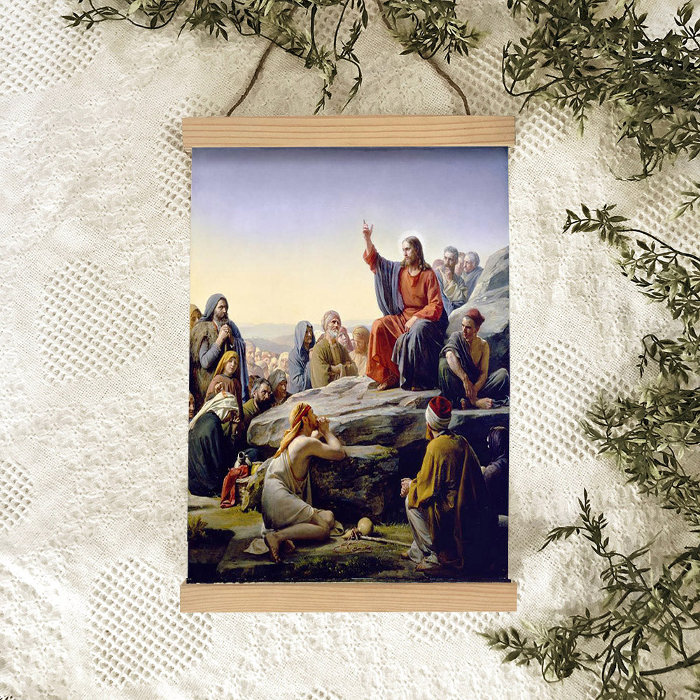 Sermon On The Mount Hanging Canvas Wall Art - Christan Wall Decor - Religious Canvas