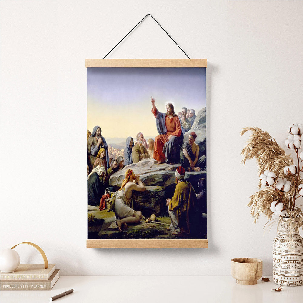 Sermon On The Mount Hanging Canvas Wall Art - Christan Wall Decor - Religious Canvas