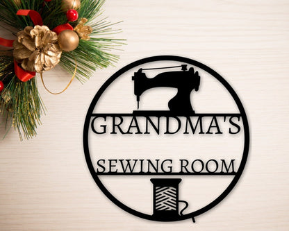 Sewing Room Sign - Personalized Sewing Sign. Metal Sewing Sign - Gift For Her - Gift For Grandma Gift For Mom - Grandma