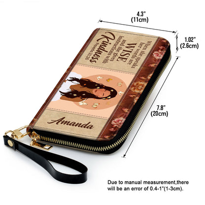 She Gives Instructions With Kin Clutch Purse For Women - Personalized Name - Christian Gifts For Women