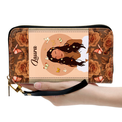 She Gives Instructions With Kindness Proverbs 3126 Bible Verse Christ Gifts For Women Rose Clutch Purse For Women - Personalized Name