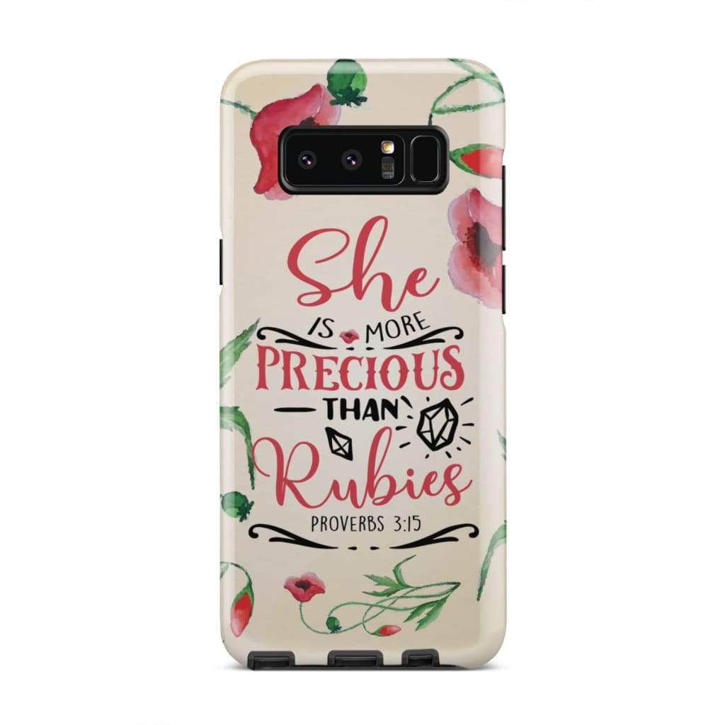 She Is More Precious Than Rubies Proverbs 315 Bible Verse Phone Case - Inspirational Bible Scripture iPhone Cases