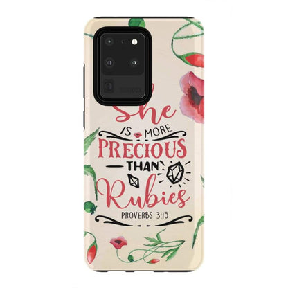 She Is More Precious Than Rubies Proverbs 315 Bible Verse Phone Case - Inspirational Bible Scripture iPhone Cases