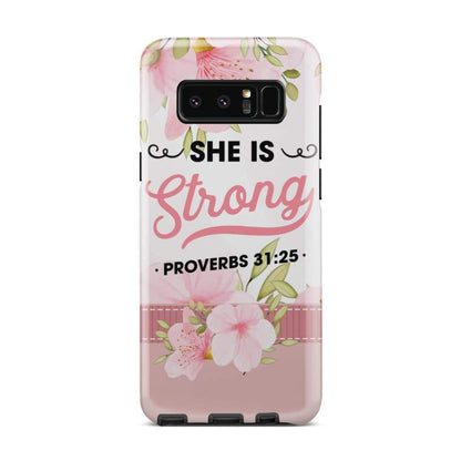 She Is Strong Proverbs 3125 Bible Verse Phone Case - Christian Phone Cases - Religious Phone Case
