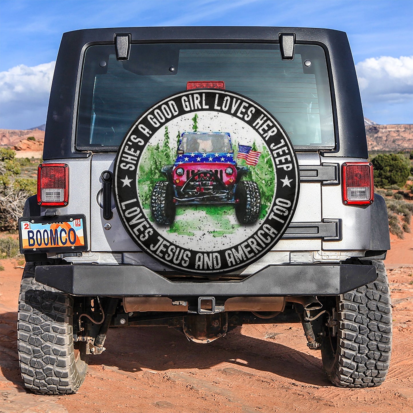 She Love Her Love Jesus Jeep Car Spare Tire Cover - Gift For Campers