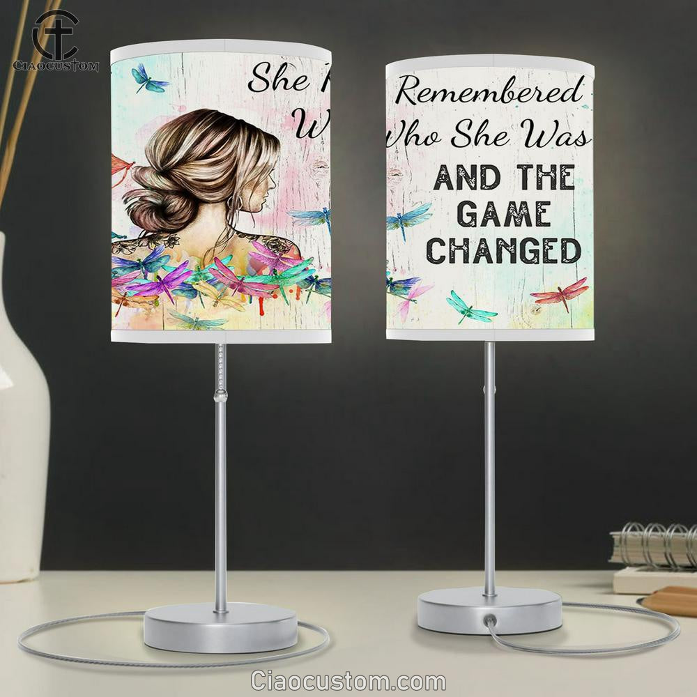 She Remembered Who She Was And The Game Changed Table Lamp Prints - Boho Decoration For Girls, Teens