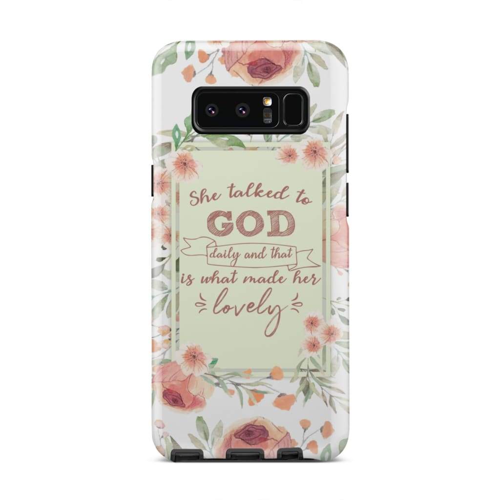 She Talked To God Daily And That Is What Made Her Lovely Phone Case - Inspirational Bible Scripture iPhone Cases