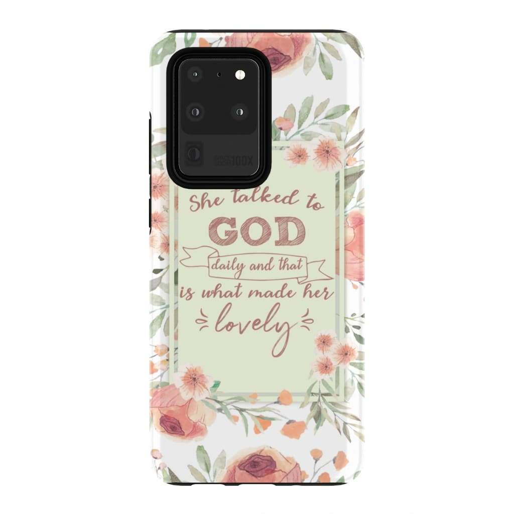 She Talked To God Daily And That Is What Made Her Lovely Phone Case - Inspirational Bible Scripture iPhone Cases