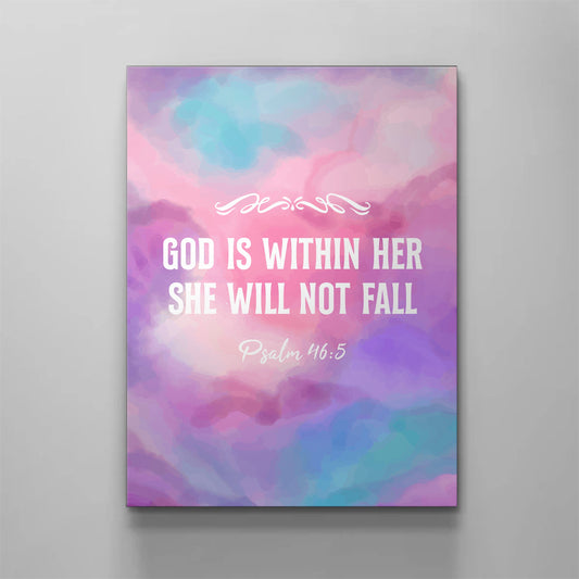 She Will Not Fall Canvas - Religious Canvas Art - Christian Canvas Wall Art - Ciaocustom