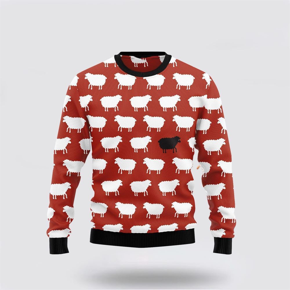 Sheep Black And White Funny Ugly Christmas Sweater, Farm Sweater, Christmas Gift, Best Winter Outfit Christmas