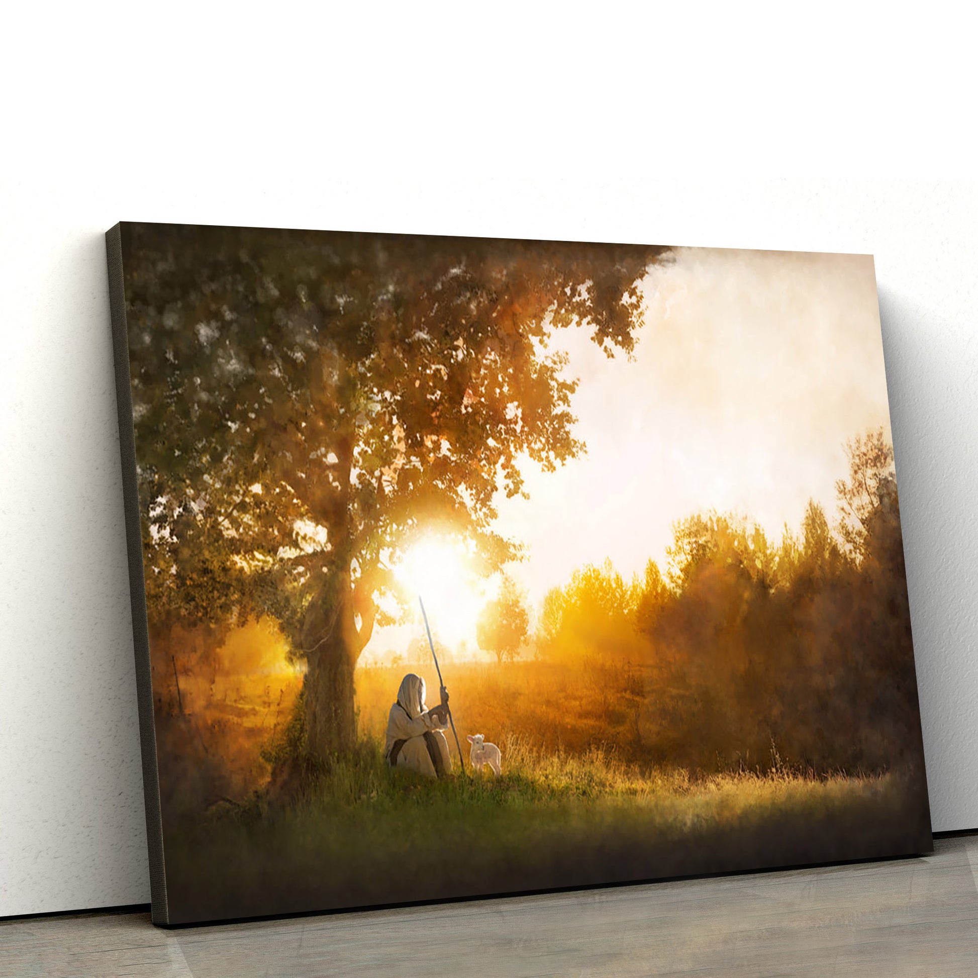 Shepherd Canvas Wall Art - Jesus Christ Picture - Canvas Christian Wall Art