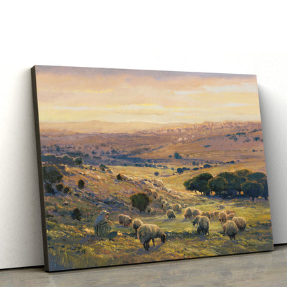 Shepherd's Field Canvas Wall Art - Jesus Christ Picture - Canvas Christian Wall Art