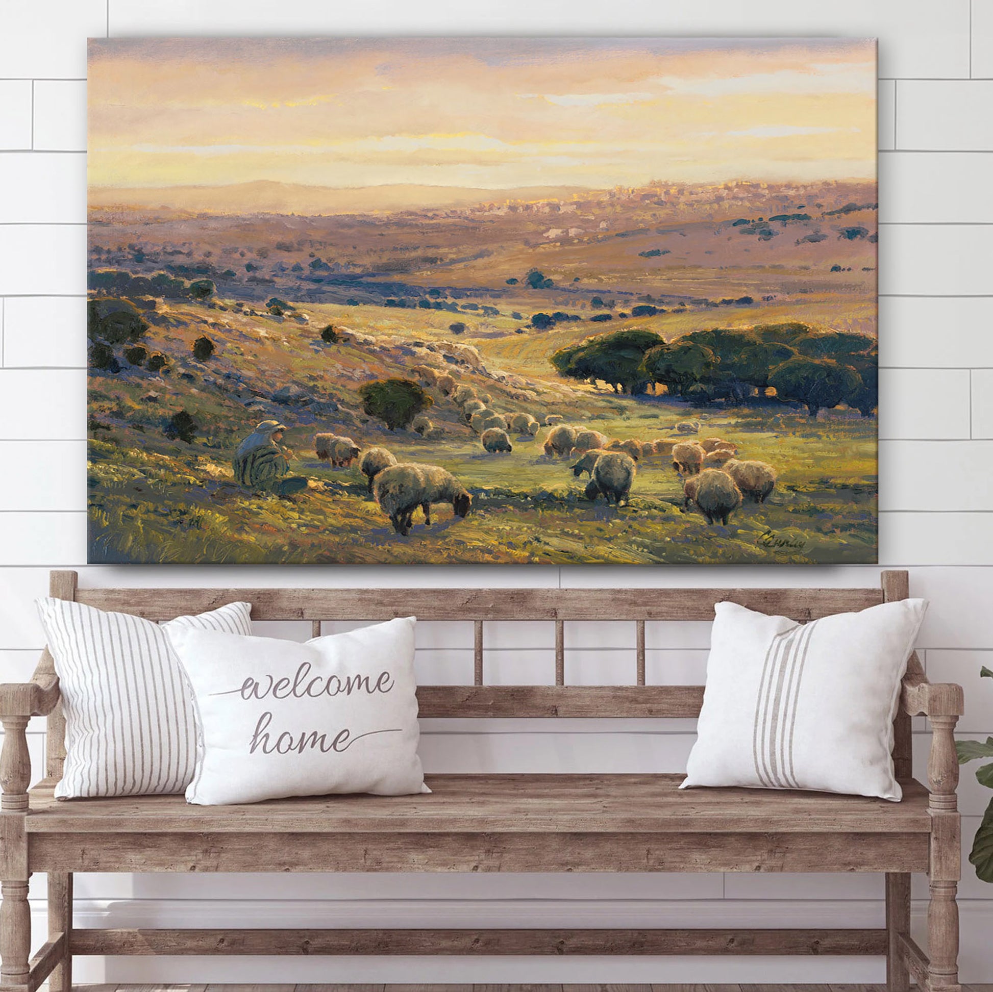 Shepherd's Field Canvas Wall Art - Jesus Christ Picture - Canvas Christian Wall Art