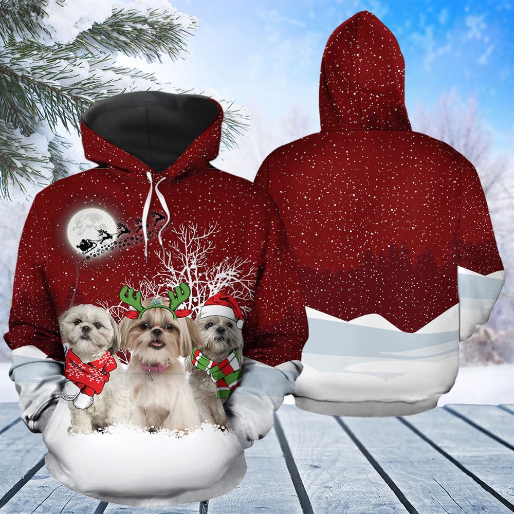 Shih Tzu Wonderful Time All Over Print 3D Hoodie For Men And Women, Best Gift For Dog lovers, Best Outfit Christmas