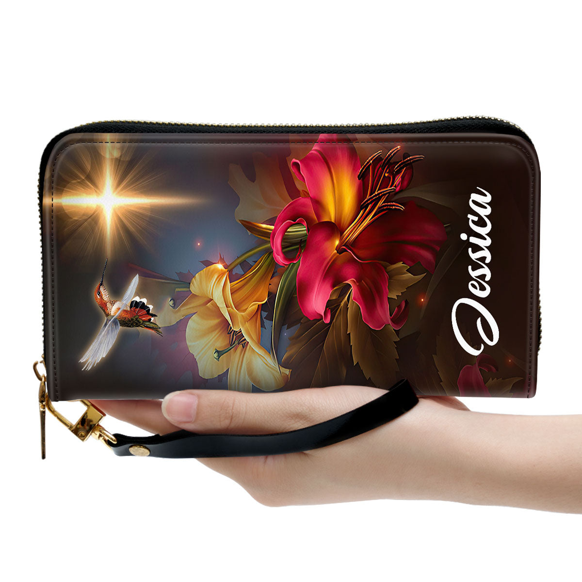 Shining Cross I Am Worthy Inspirational Gifts For Religious Women Clutch Purse For Women - Personalized Name - Christian Gifts For Women