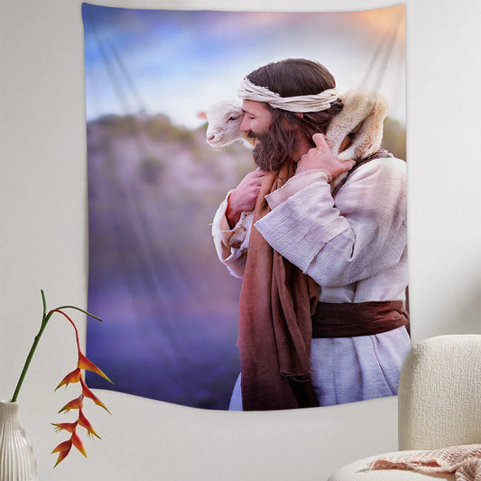 Shoulders Detail Tapestry - Jesus Picture - Religious Tapestry - Christian Tapestry Wall Hangings