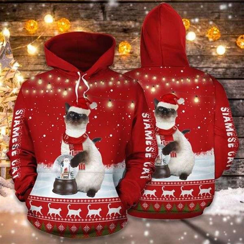 Siamese Cat Christmas Red All Over Print 3D Hoodie For Men And Women, Best Gift For Cat lovers, Best Outfit Christmas