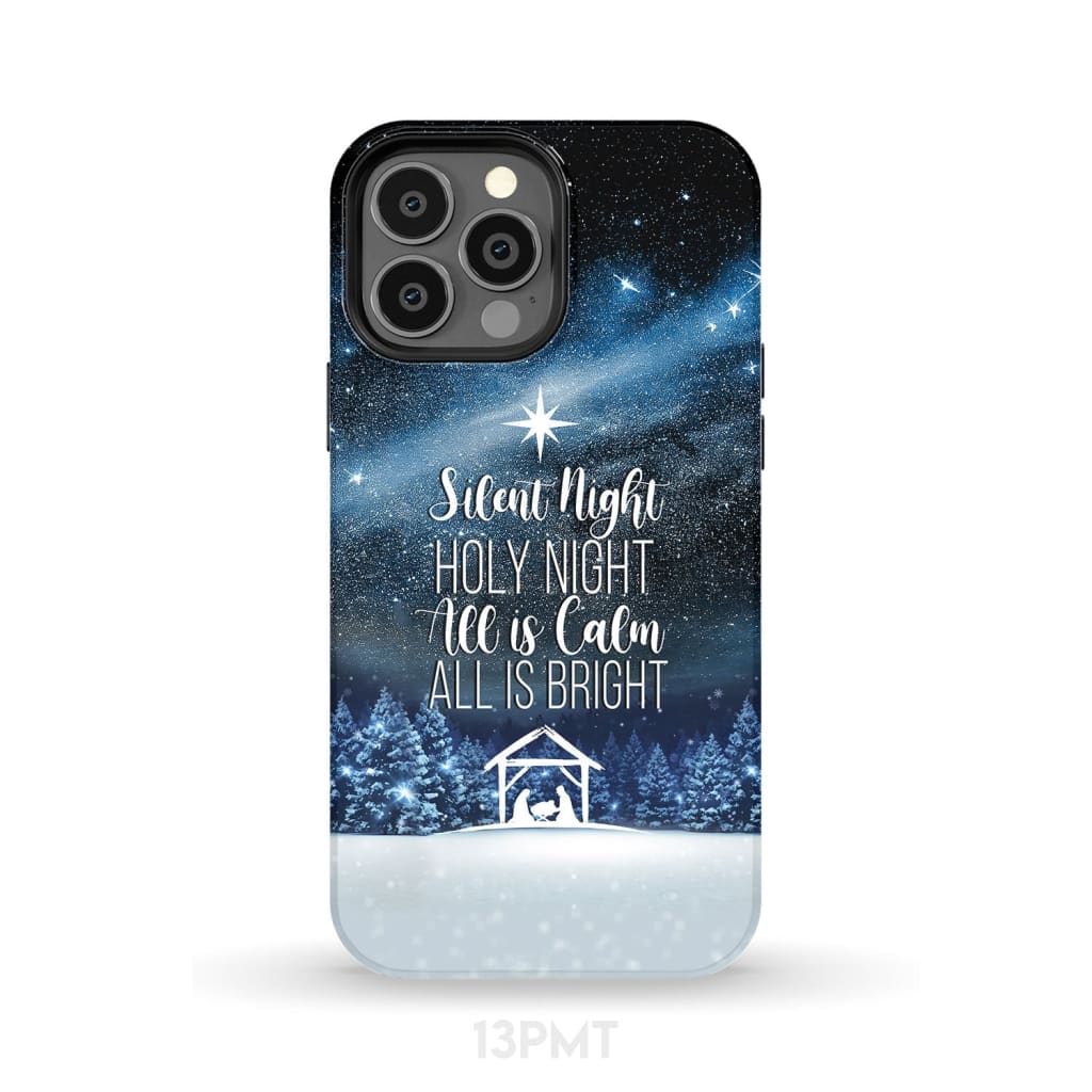 Silent Night Holy Night - Starry Night - Christmas Phone Case - Inspirational Bible Scripture iPhone Cases