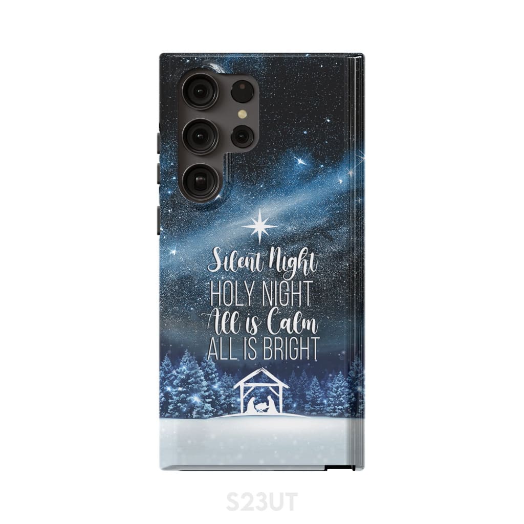Silent Night Holy Night - Starry Night - Christmas Phone Case - Inspirational Bible Scripture iPhone Cases