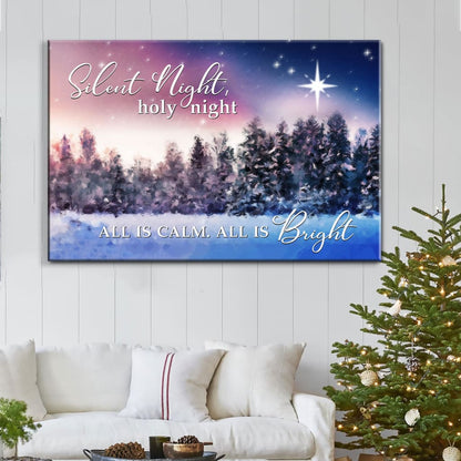 Silent Night Holy Night All Is Calm All Is Bright Christmas Wall Art Canvas - Religious Wall Decor