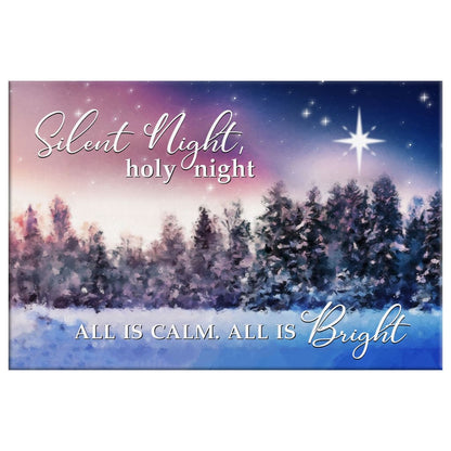 Silent Night Holy Night All Is Calm All Is Bright Christmas Wall Art Canvas - Religious Wall Decor