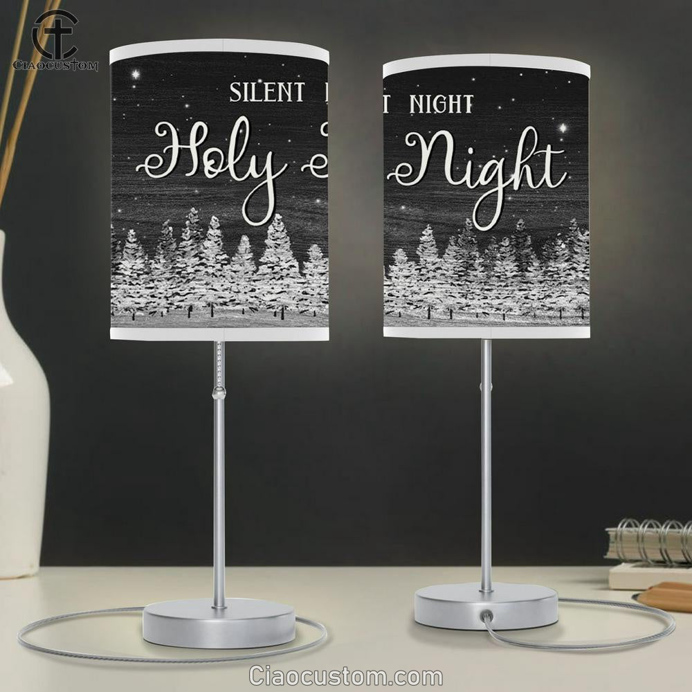 Silent Night Holy Night Christmas Tree Table Lamp For Bedroom - Christian Room Decor
