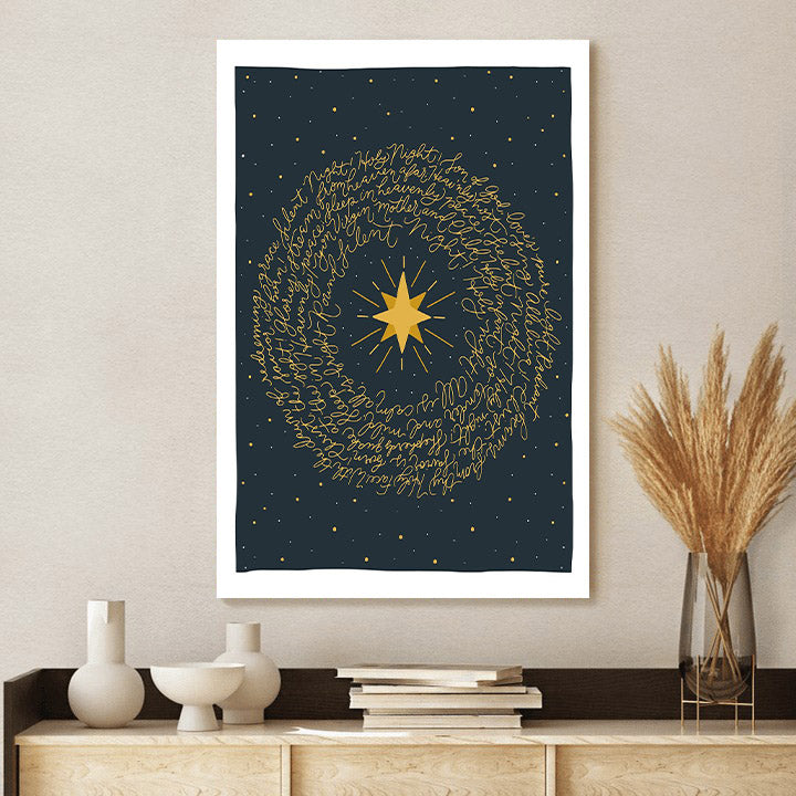 Silent Night Portrait Canvas Wall Art - Christmas Gift